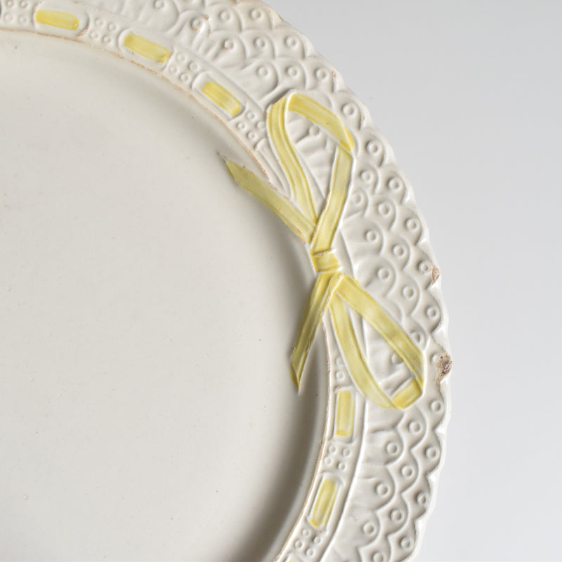 Vintage plate Salins ribbon yellow