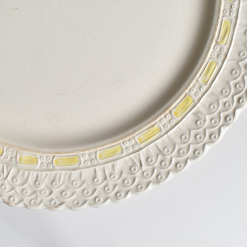 Vintage plate Salins ribbon yellow