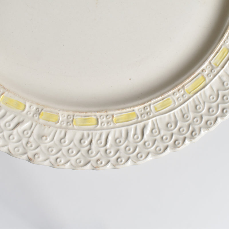 Vintage plate Salins ribbon yellow