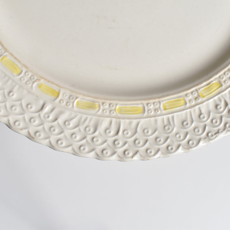 Vintage plate Salins ribbon yellow