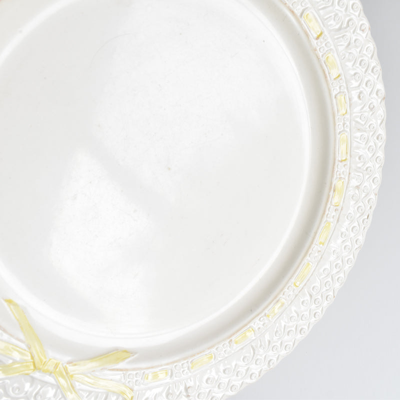 Vintage plate Salins ribbon yellow