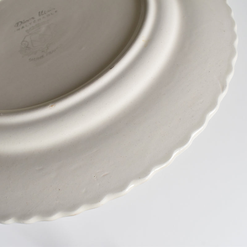 Vintage plate Salins ribbon yellow