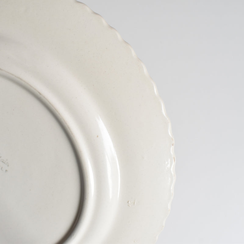 Vintage plate Salins ribbon yellow
