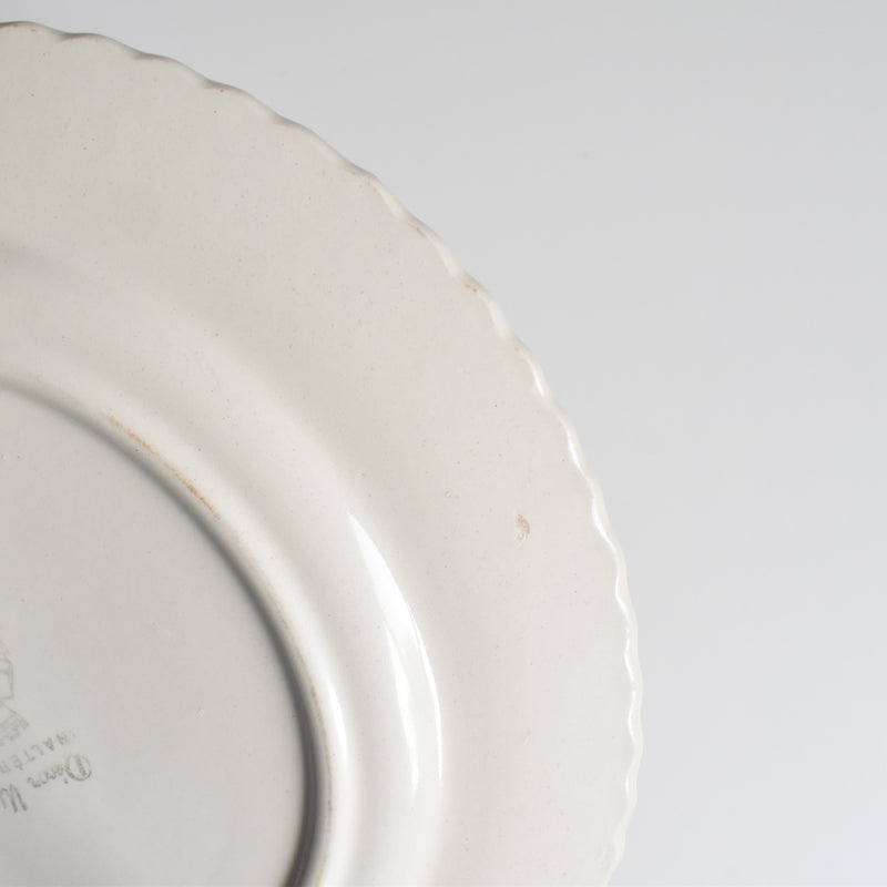 Vintage plate Salins ribbon yellow