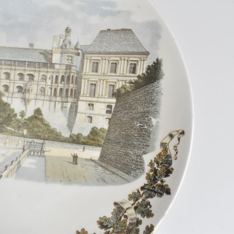 Antique Dessert Plate U&C Sarreguemines Chateau de Blois
