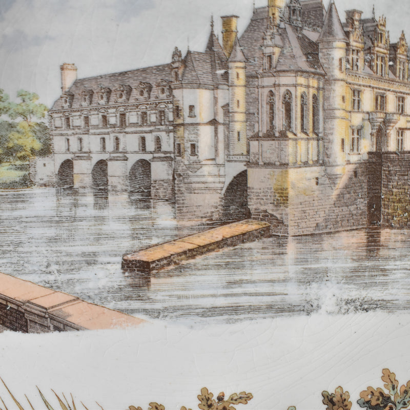 Antique Dessert Plate U&C Sarreguemines Chateau de Chenonceaux