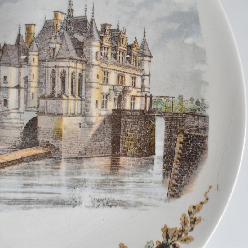 Antique Dessert Plate U&C Sarreguemines Chateau de Chenonceaux