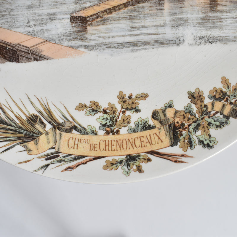 Antique Dessert Plate U&C Sarreguemines Chateau de Chenonceaux