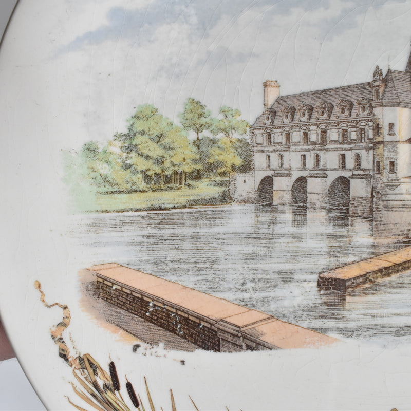 Antique Dessert Plate U&C Sarreguemines Chateau de Chenonceaux