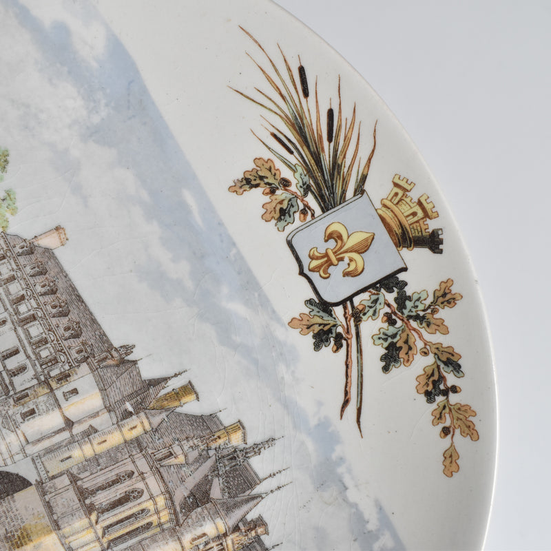 Antique Dessert Plate U&C Sarreguemines Chateau de Chenonceaux