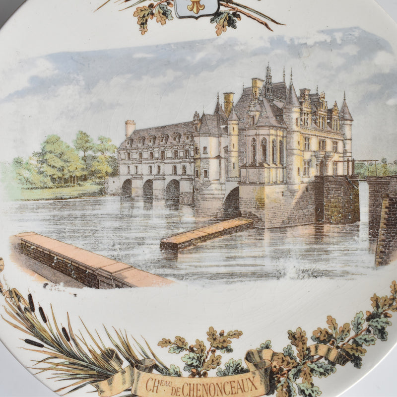 Antique Dessert Plate U&C Sarreguemines Chateau de Chenonceaux