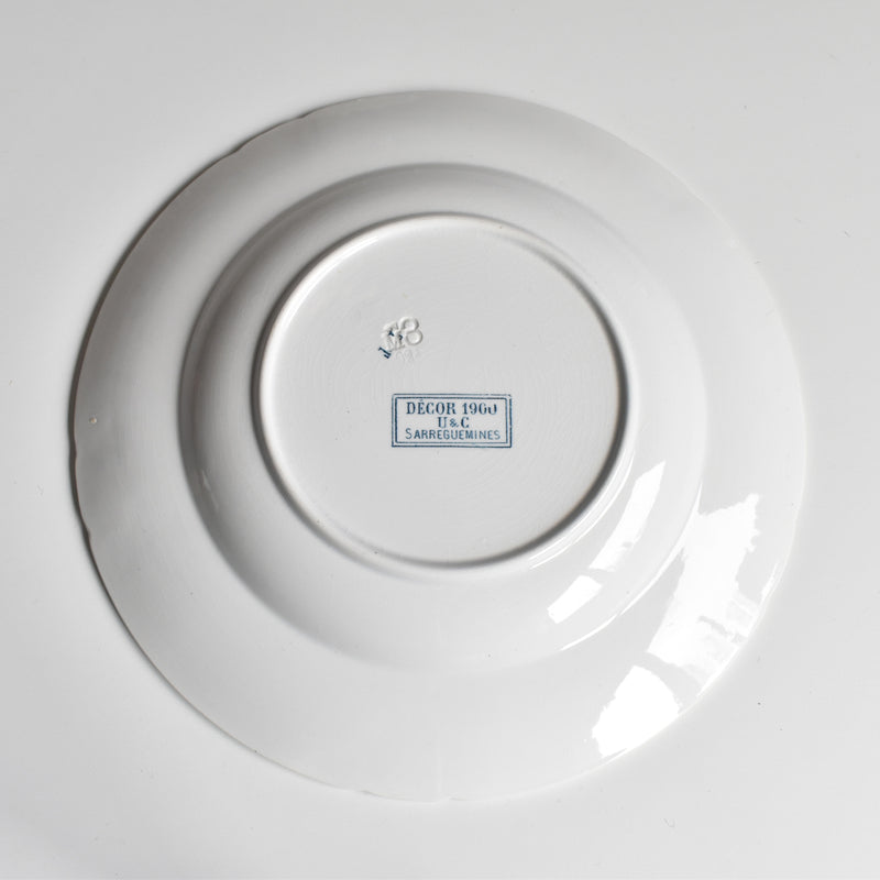 Antique Deep Plate U&C Sarreguemines Décor 1900
