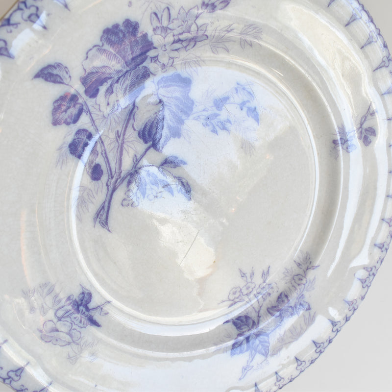 Antique Dessert Plate, U&C Sarreguemines Flore (Purple)