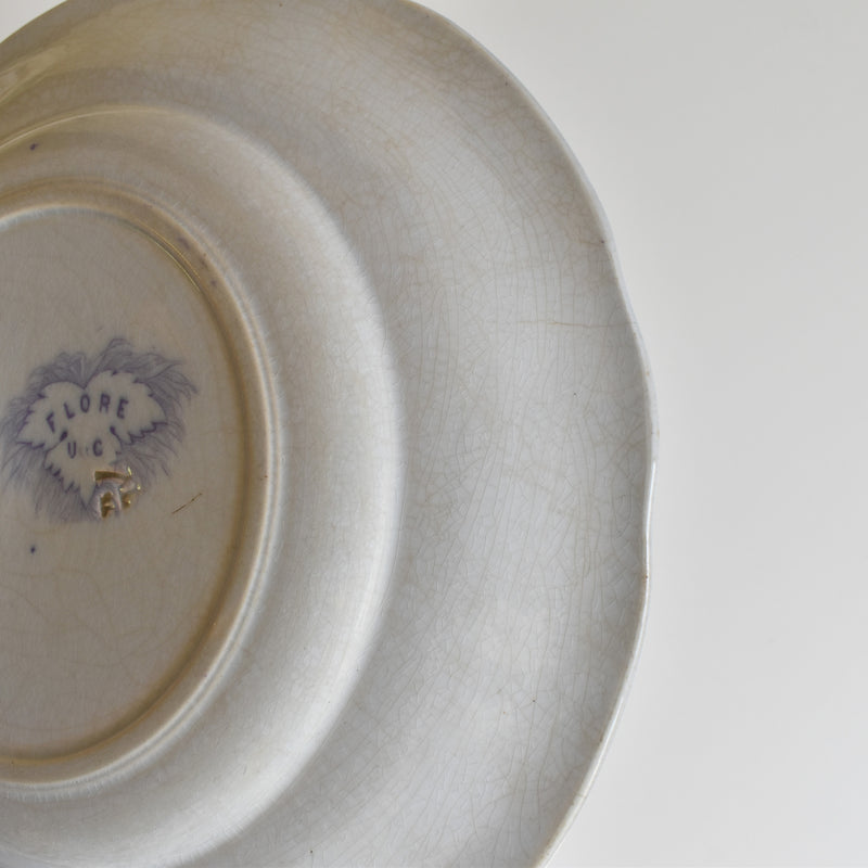Antique Dessert Plate, U&C Sarreguemines Flore (Purple)