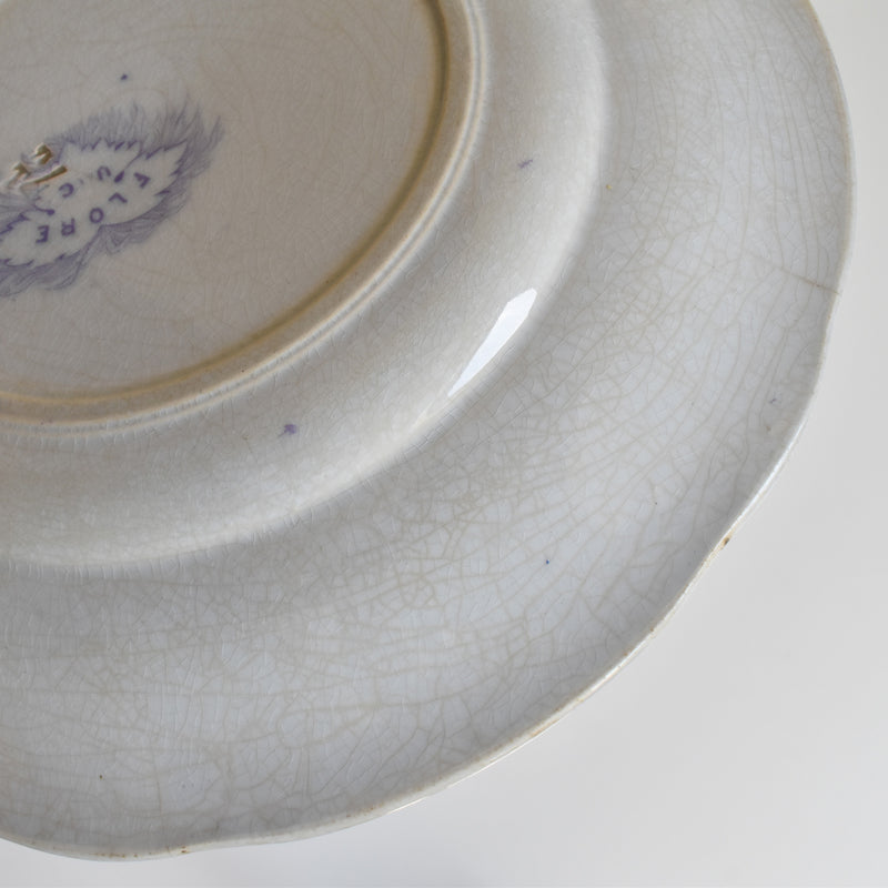 Antique Dessert Plate, U&C Sarreguemines Flore (Purple)