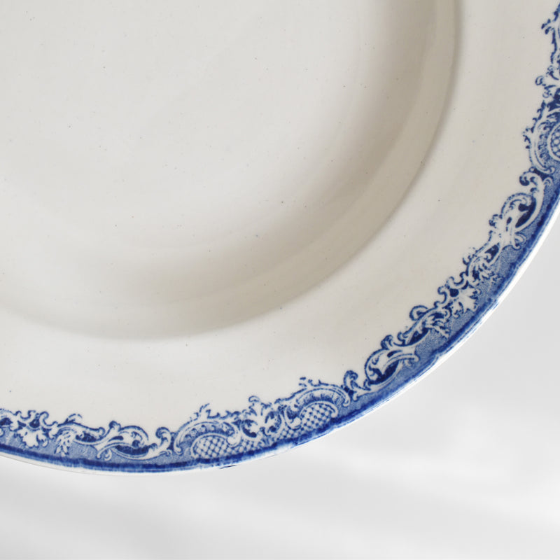 Antique Deep Plate - Sarreguemines Fontanges Blue A