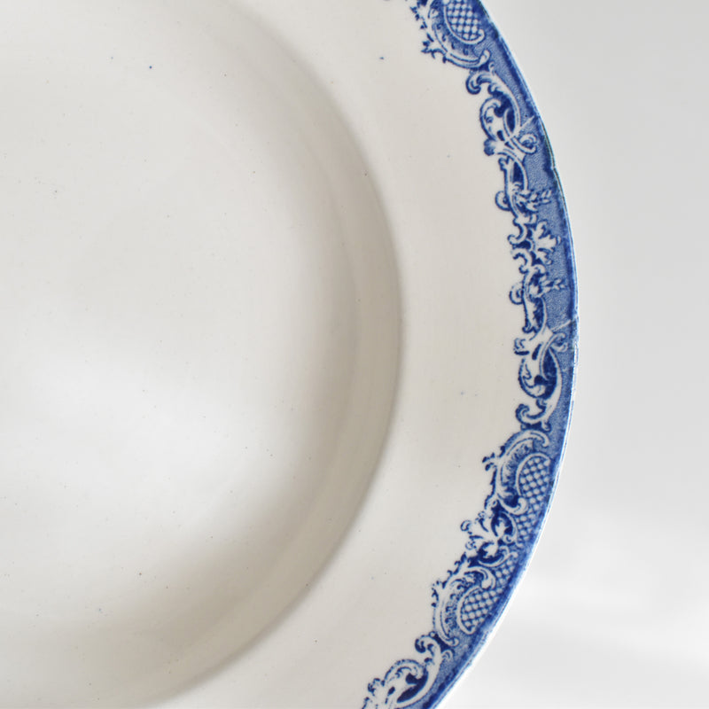 Antique Deep Plate - Sarreguemines Fontanges Blue A