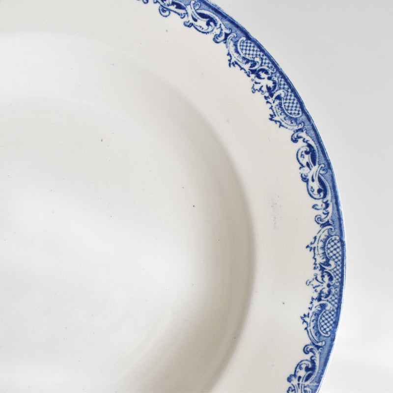 Antique Deep Plate - Sarreguemines Fontanges Blue A