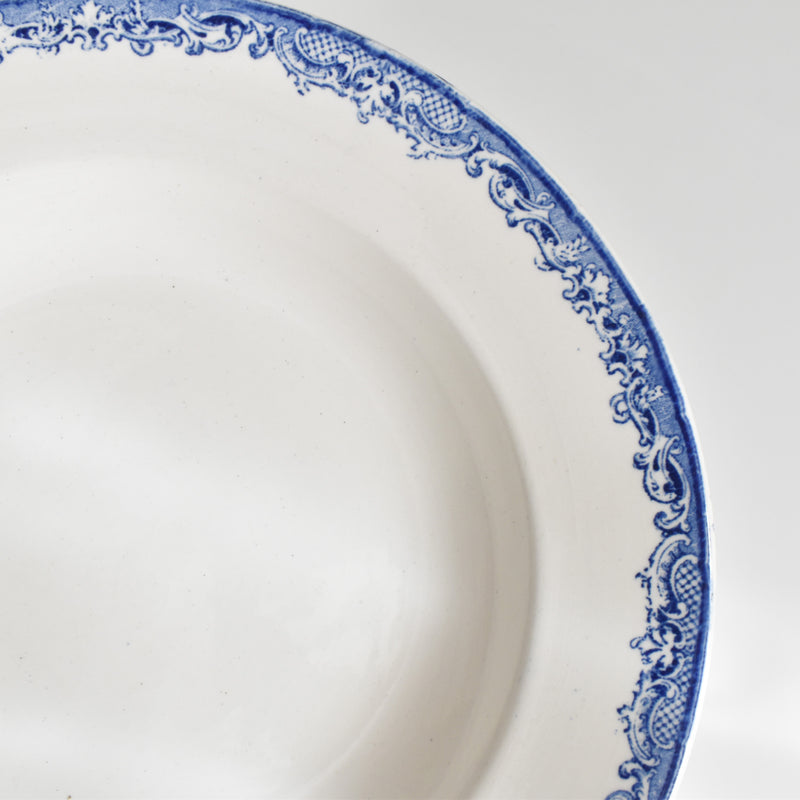 Antique Deep Plate - Sarreguemines Fontanges Blue A