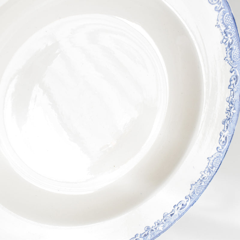 Antique Deep Plate - Sarreguemines Fontanges Blue A