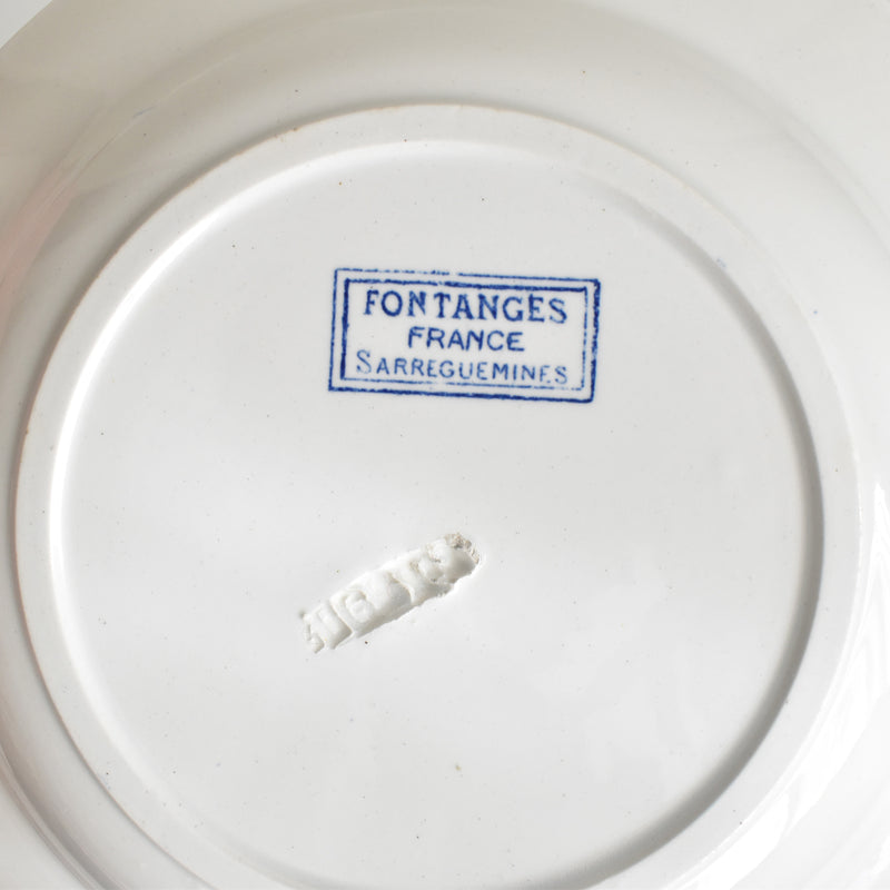 Antique Deep Plate - Sarreguemines Fontanges Blue A