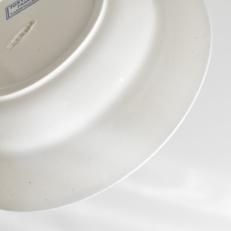 Antique Deep Plate - Sarreguemines Fontanges Blue A