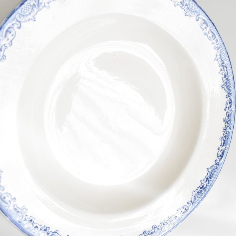 Antique Deep Plate - Sarreguemines Fontanges Blue A