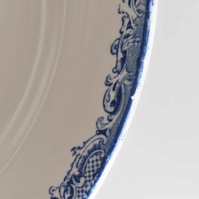 Antique Deep Plate Sarreguemines Fontanges Blue B