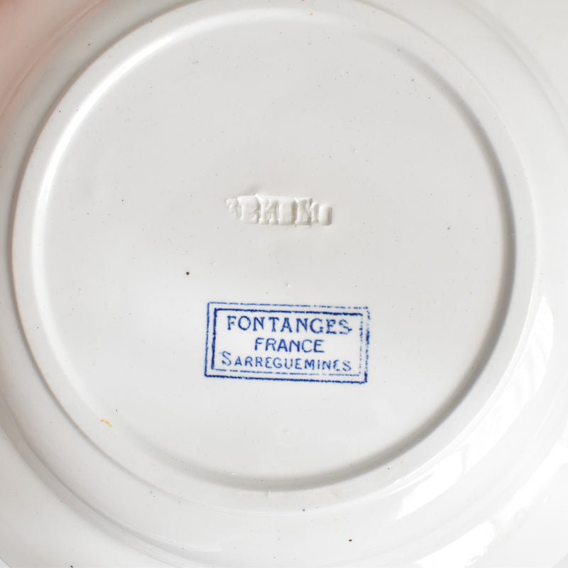 Antique Deep Plate Sarreguemines Fontanges Blue B
