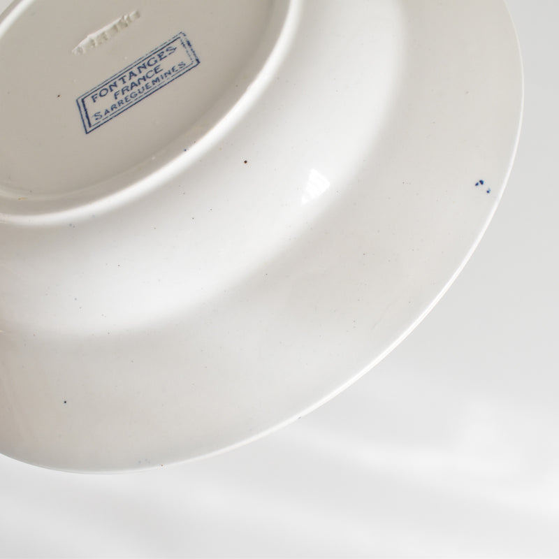 Antique Deep Plate Sarreguemines Fontanges Blue B