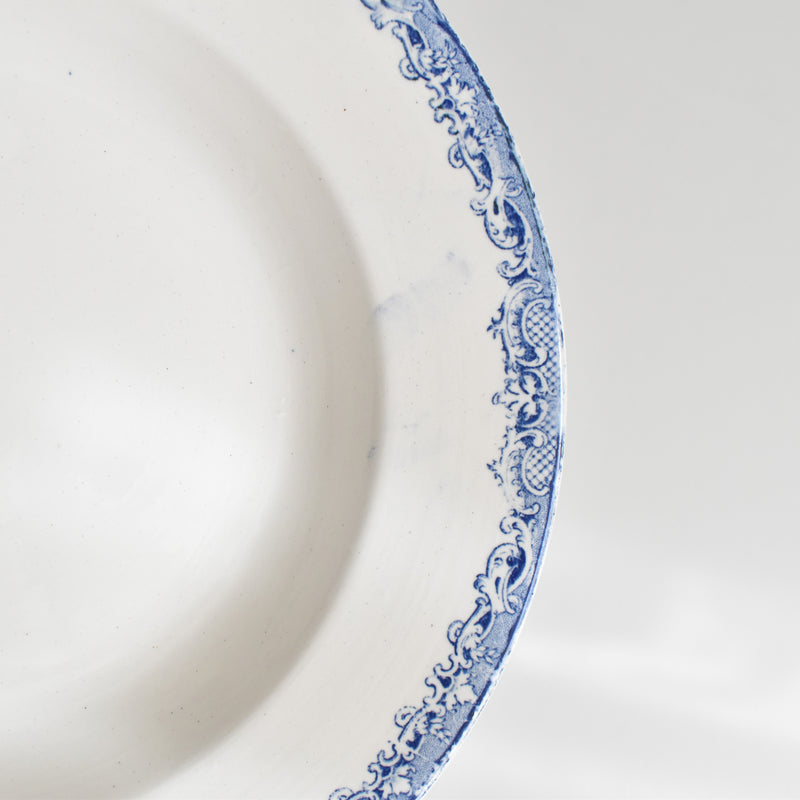Antique Deep Plate Sarreguemines Fontanges Blue B