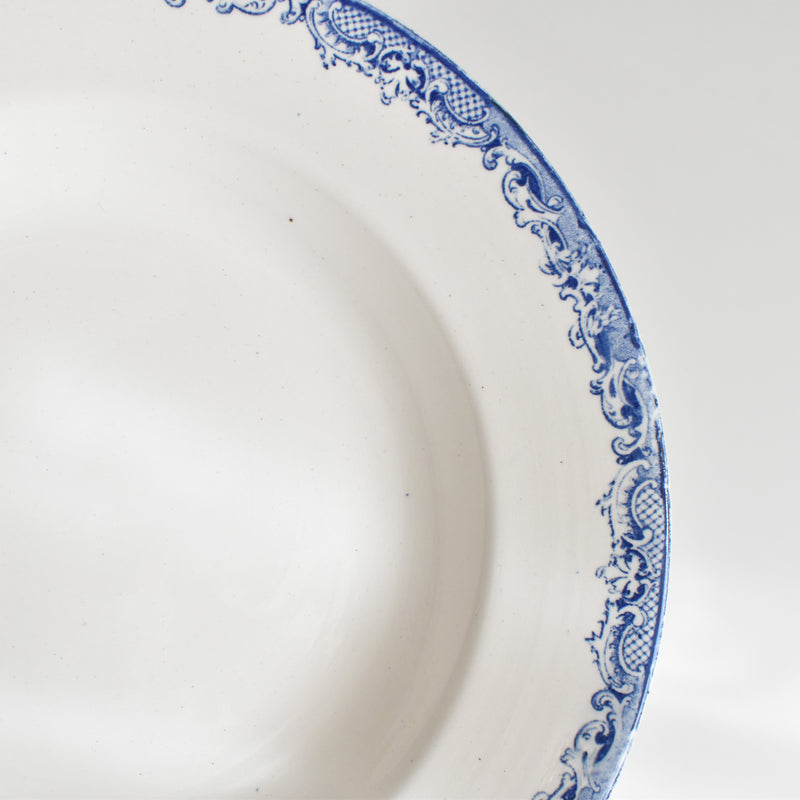 Antique Deep Plate Sarreguemines Fontanges Blue B