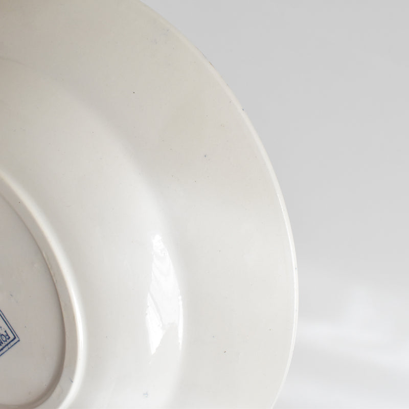 Antique Deep Plate Sarreguemines Fontanges Blue C