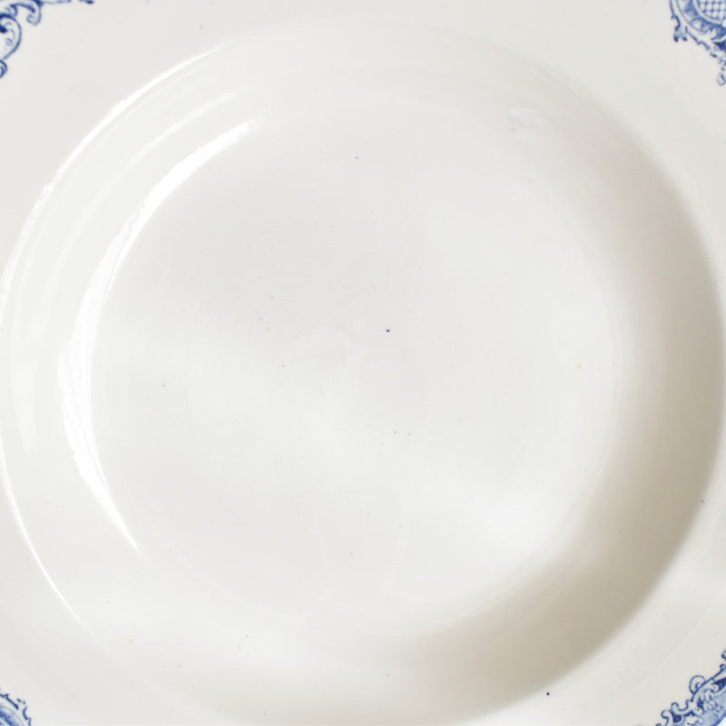 Antique Deep Dish, Sarreguemines Fontanges, Blue D