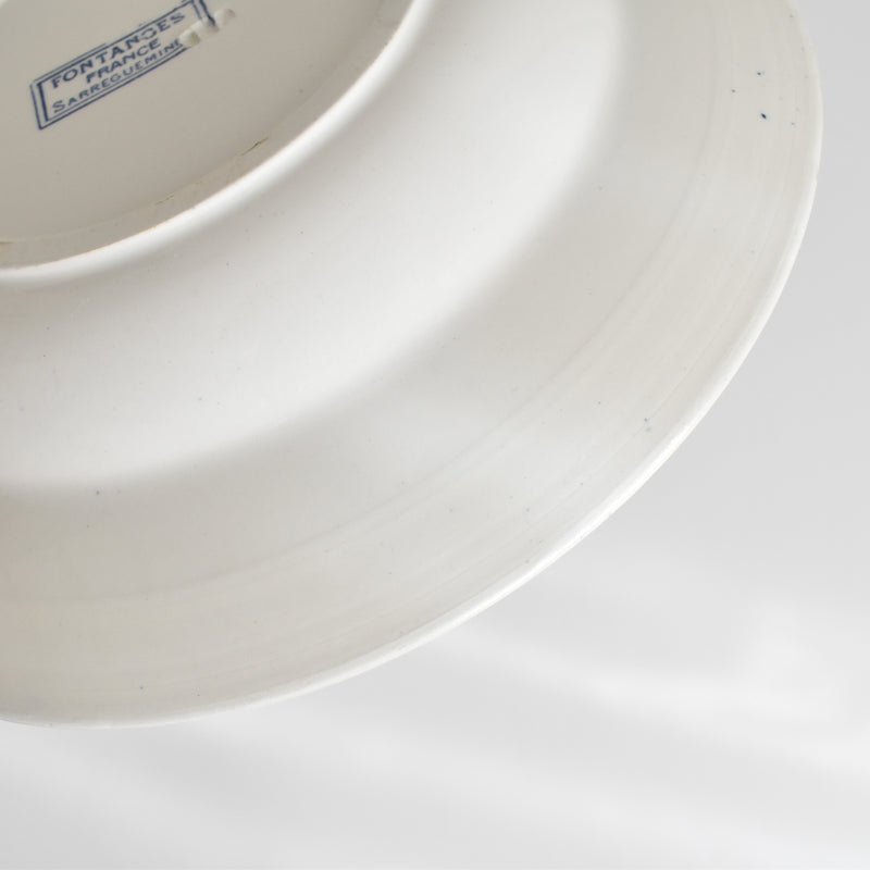 Antique Deep Dish, Sarreguemines Fontanges, Blue D