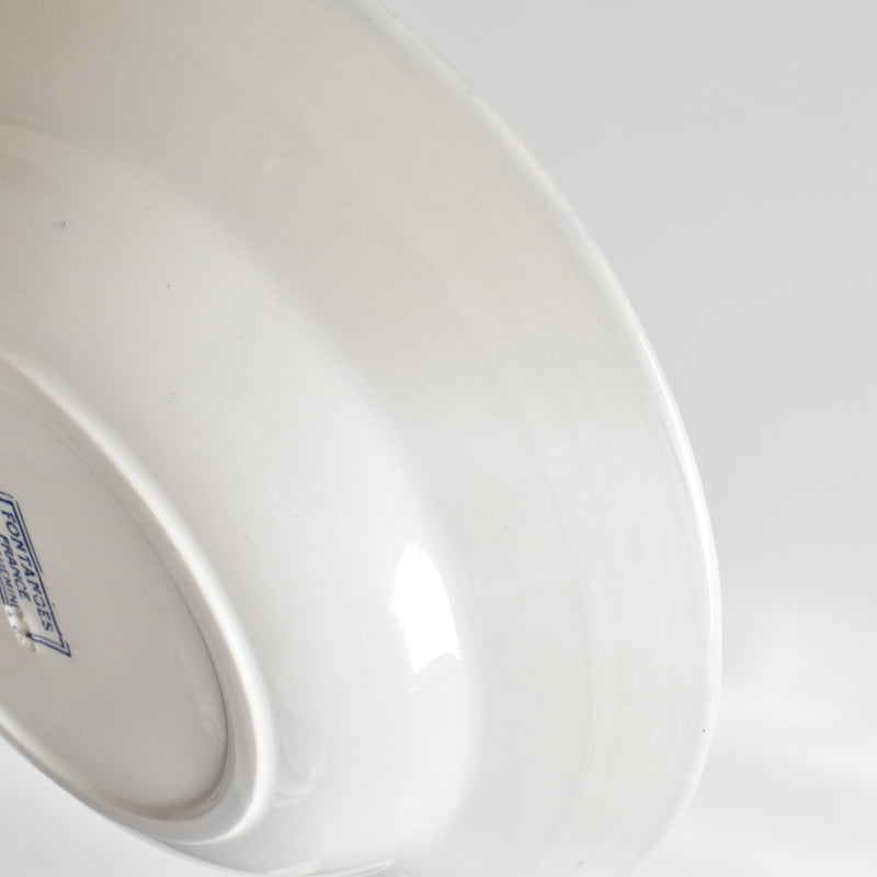 Antique Deep Dish, Sarreguemines Fontanges, Blue D