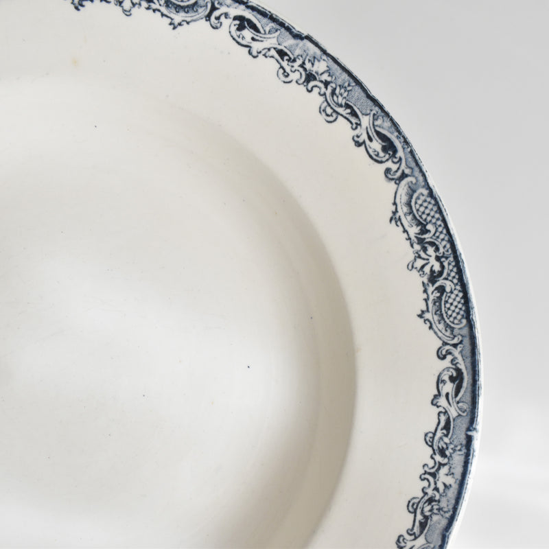 アンティーク深皿 サルグミンヌ Fontanges (フォンタンジュ） ダークブルー D