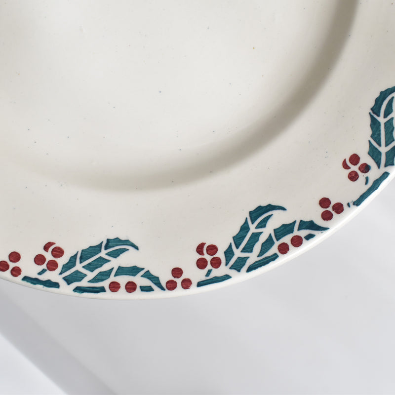Vintage Plate Digoin & Sarreguemines HOUX (Holly) A