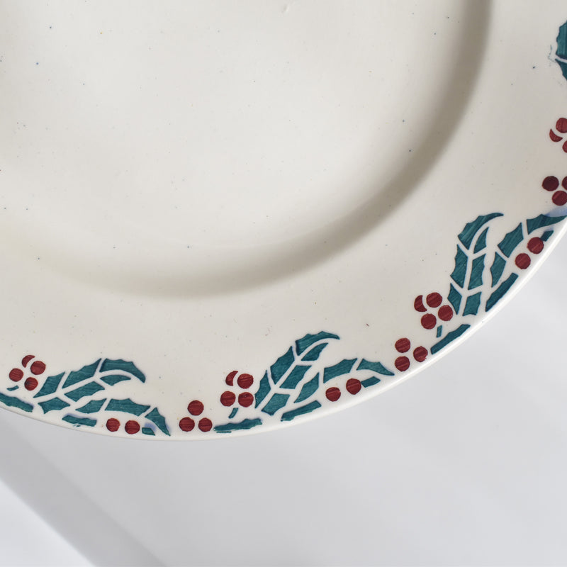 Vintage Plate Digoin & Sarreguemines HOUX (Holly) A