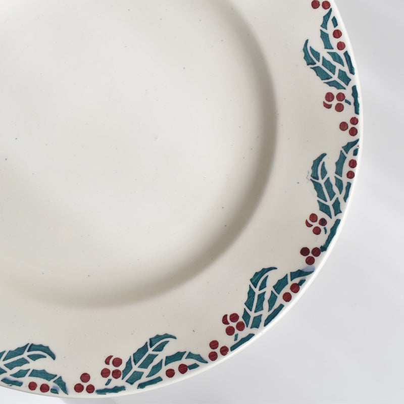 Vintage Plate Digoin & Sarreguemines HOUX (Holly) A