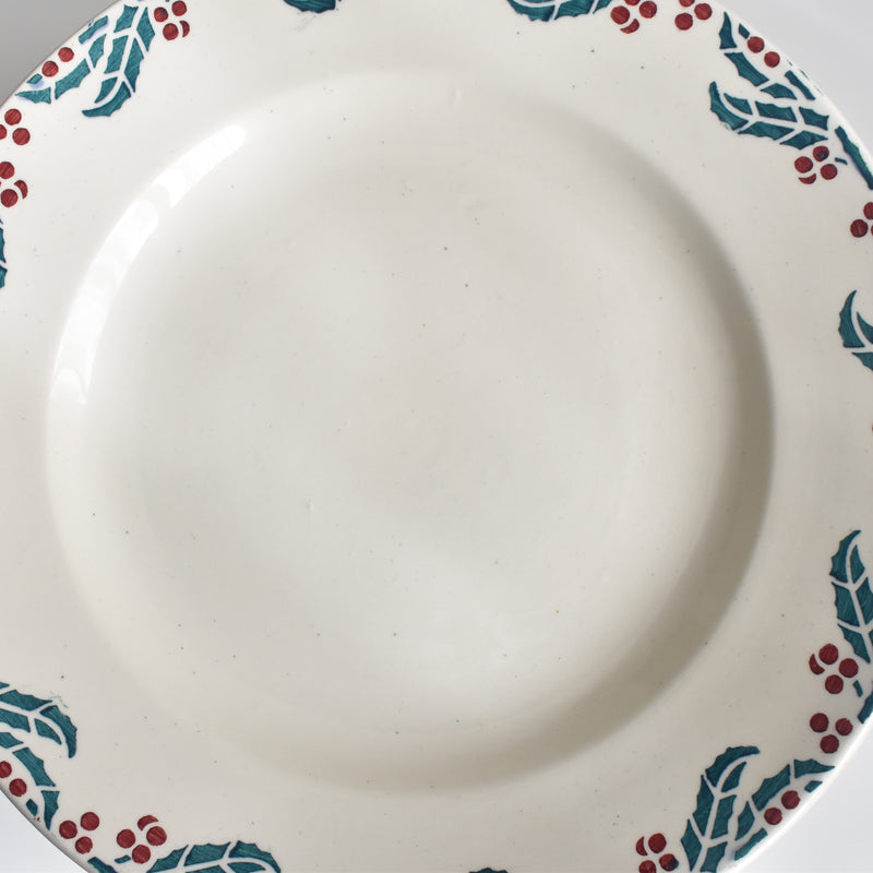 Vintage Plate Digoin & Sarreguemines HOUX (Holly) A