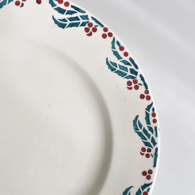 Vintage Plate Digoin & Sarreguemines HOUX (Holly) A