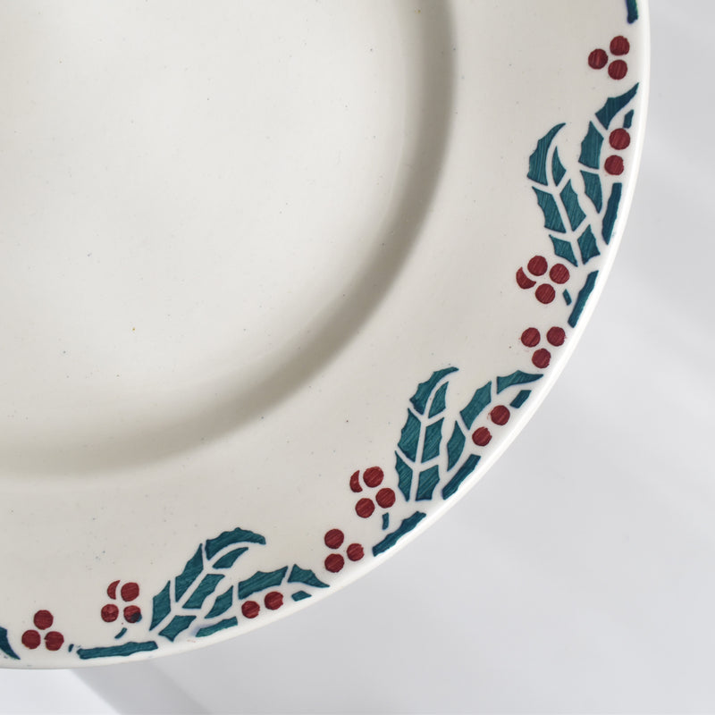 Vintage Plate Digoin & Sarreguemines HOUX (Holly) A