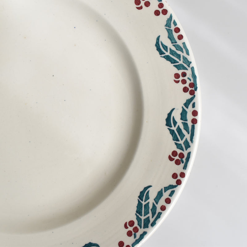 Vintage Plate Digoin & Sarreguemines HOUX (Holly) B