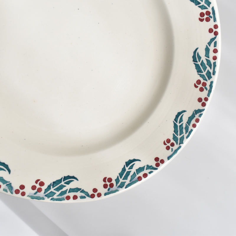 Vintage Plate Digoin & Sarreguemines HOUX (Holly) B