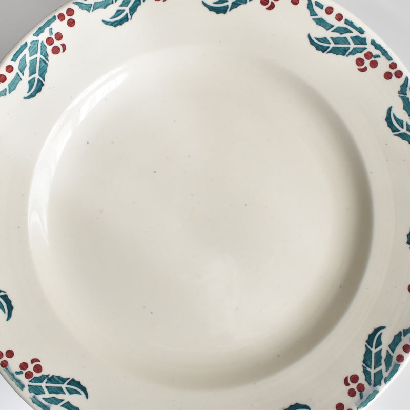 Vintage Plate Digoin & Sarreguemines HOUX (Holly) B