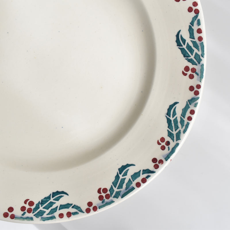 Vintage Plate Digoin & Sarreguemines HOUX (Holly) B