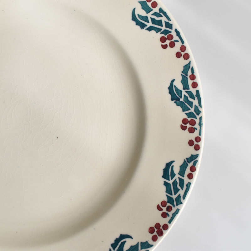 Vintage plate: Digoin & Sarreguemines HOUX (Holly) C