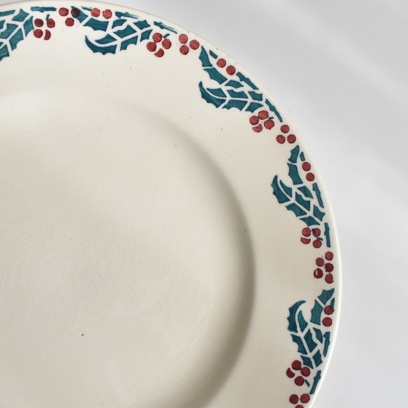 Vintage plate: Digoin & Sarreguemines HOUX (Holly) C