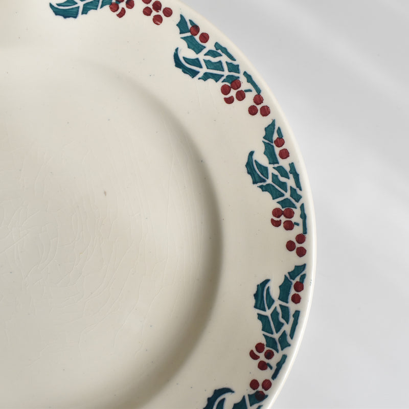 Vintage plate: Digoin & Sarreguemines HOUX (Holly) C